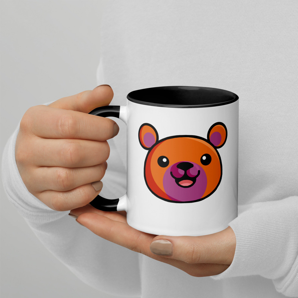 Lesbian Flag Colours Teddy Mug with Colour Inside #2