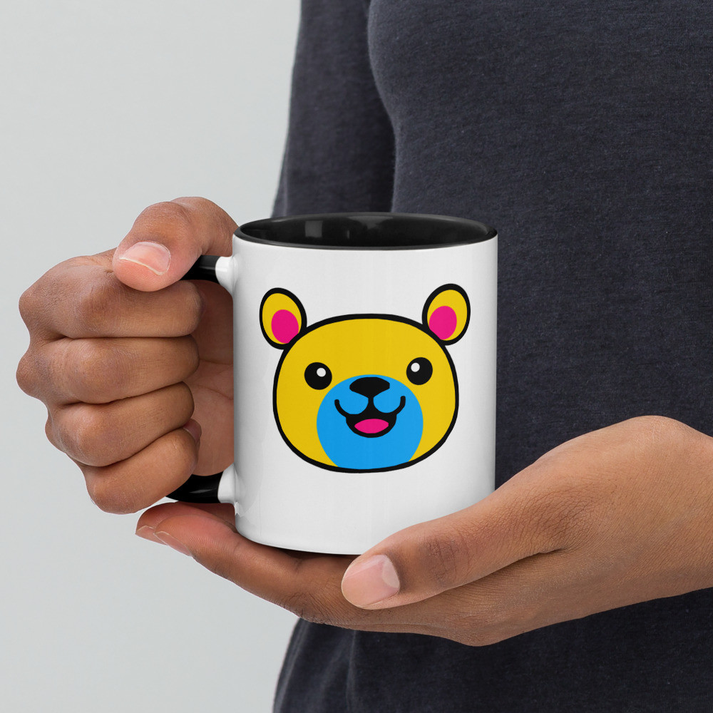 Pansexual Flag Colours Teddy Mug with Colour Inside