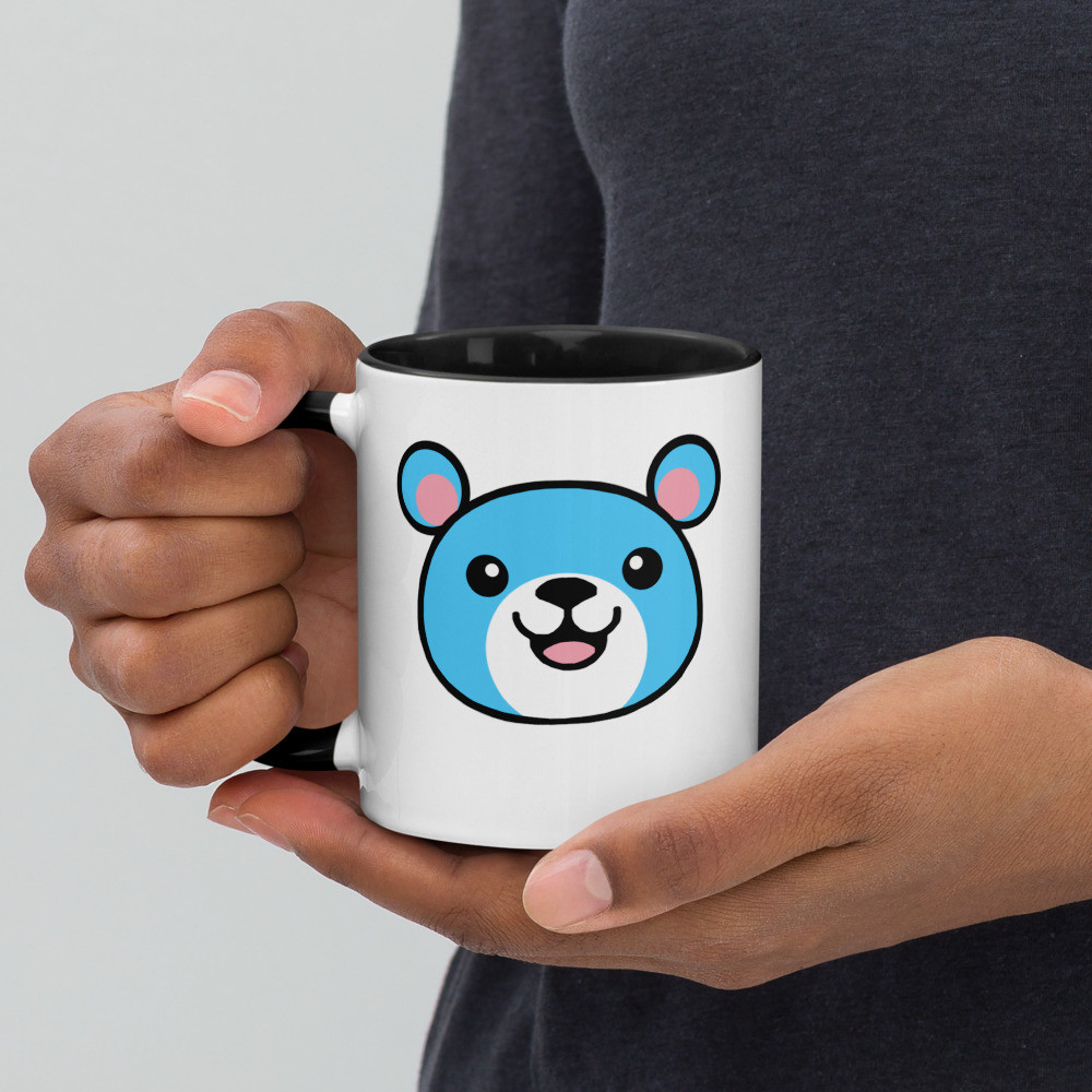 Transgender Flag Colours Teddy Mug with Colour Inside