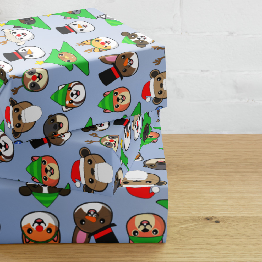 Pookie & Friends Christmas themed wrapping paper sheets