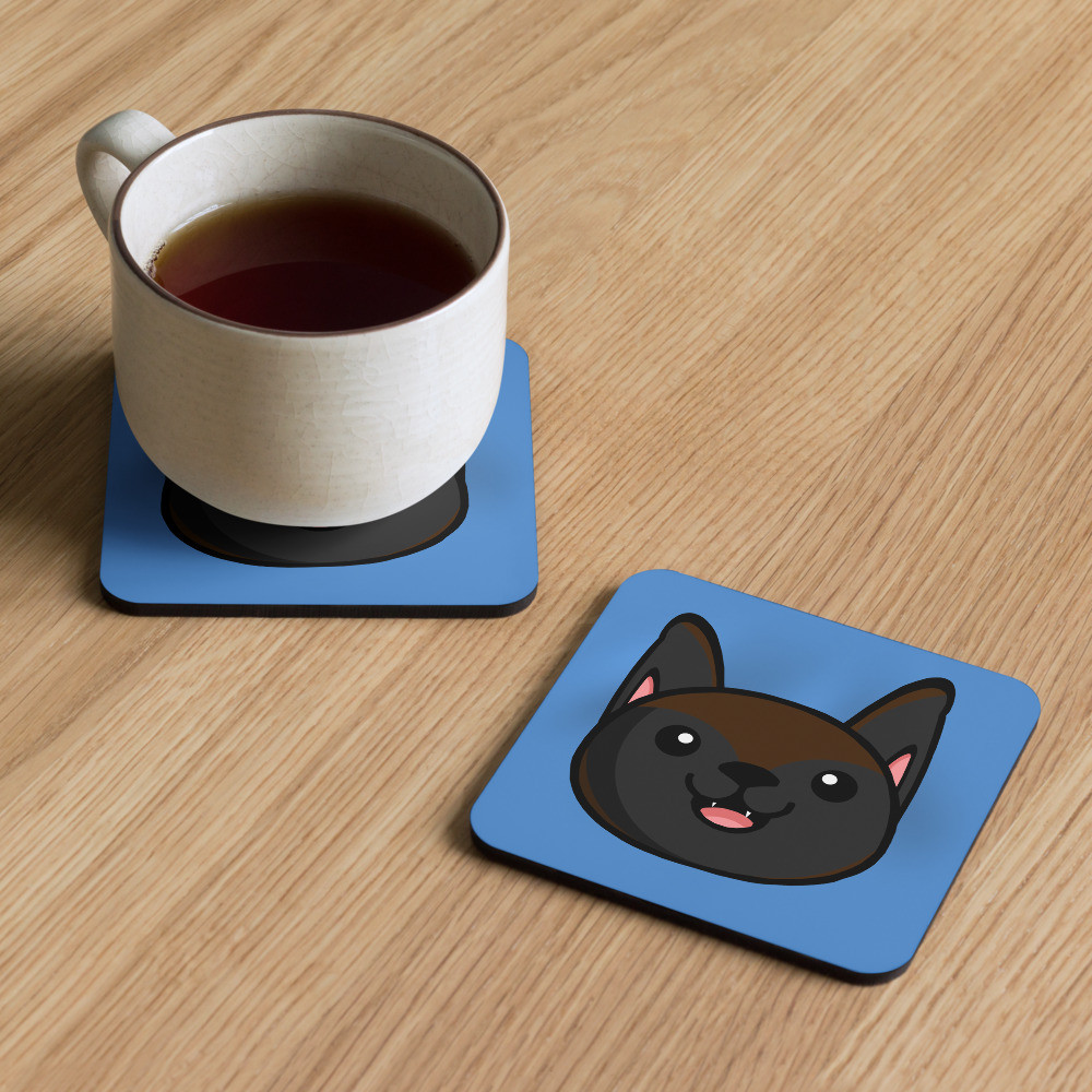 Beauregard the Bat cork-back coaster
