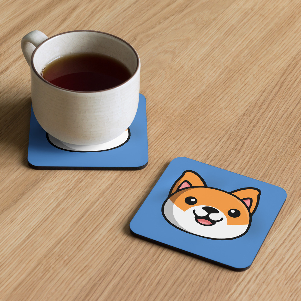 Farron the Fox cork-back coaster