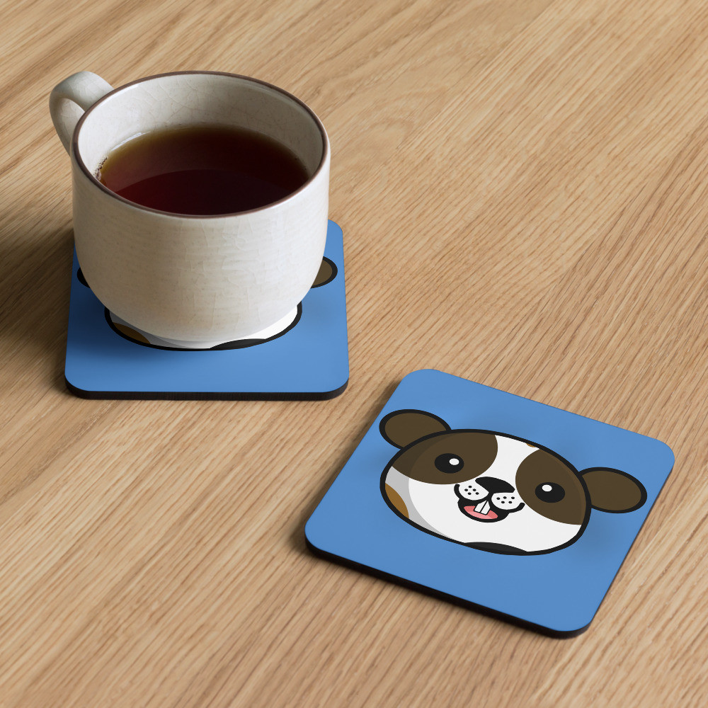 Glenys the Guinea Pig cork-back coaster