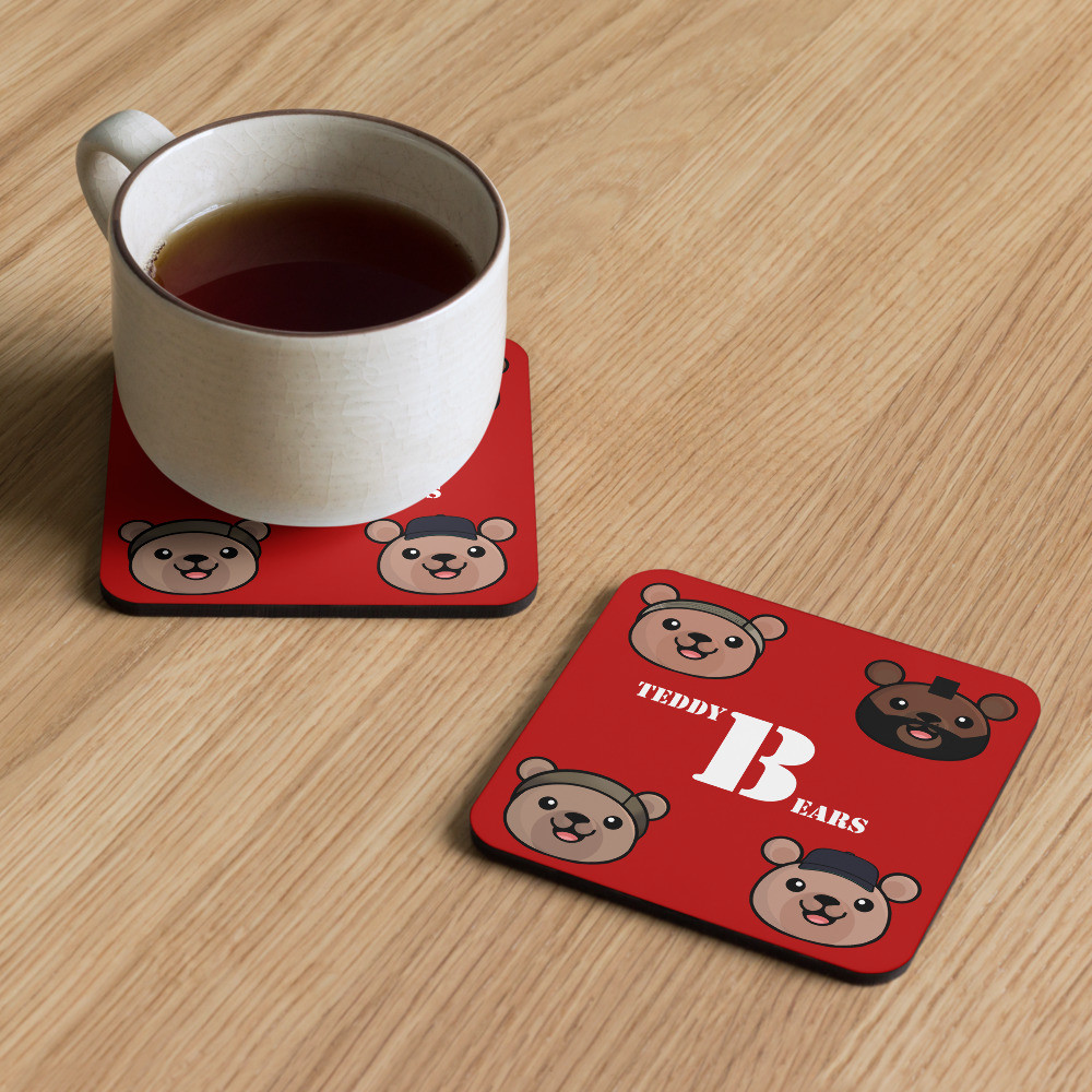 A-Team Teddy Bears cork-back coaster