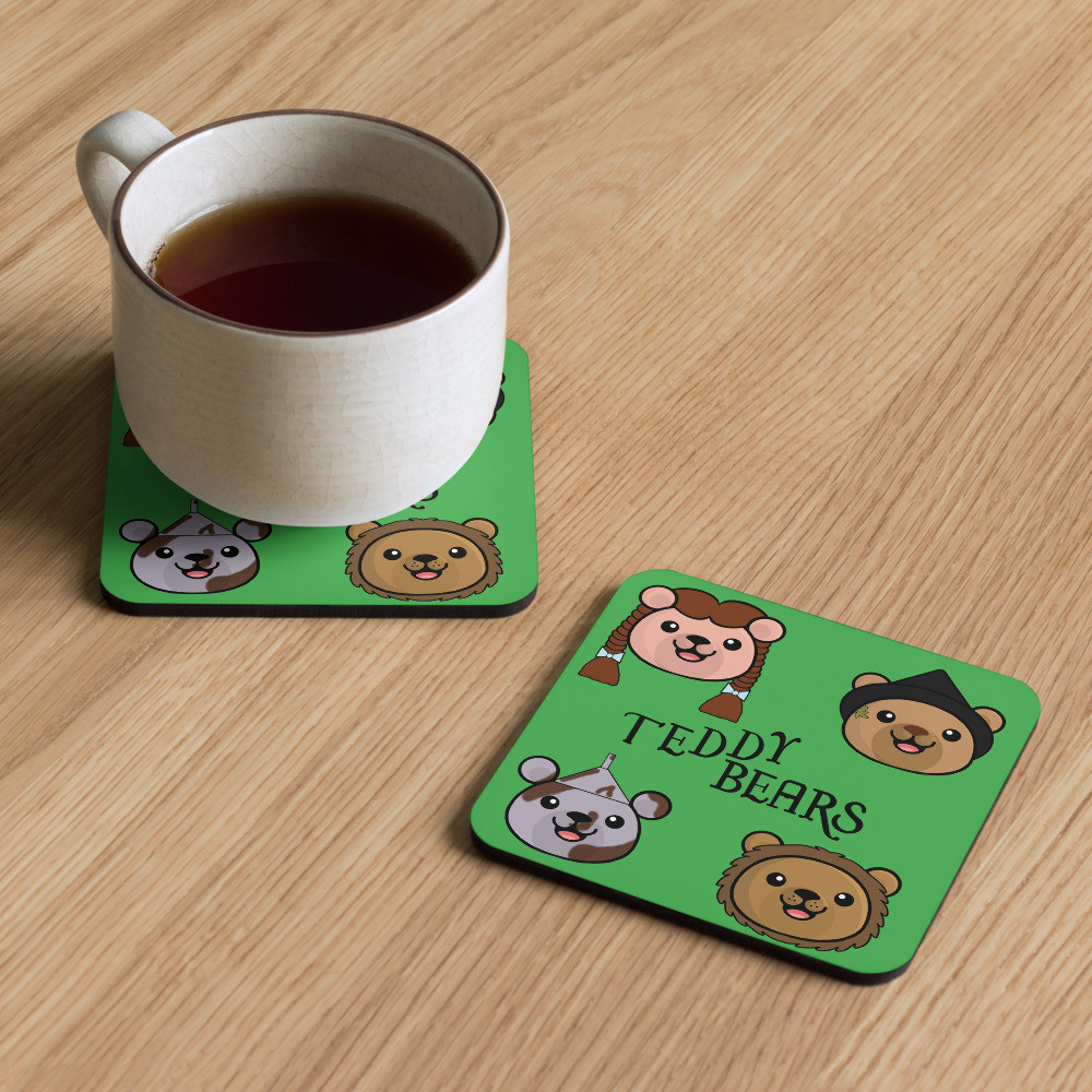 Wizard of Oz Teddy Bears cork-back coaster