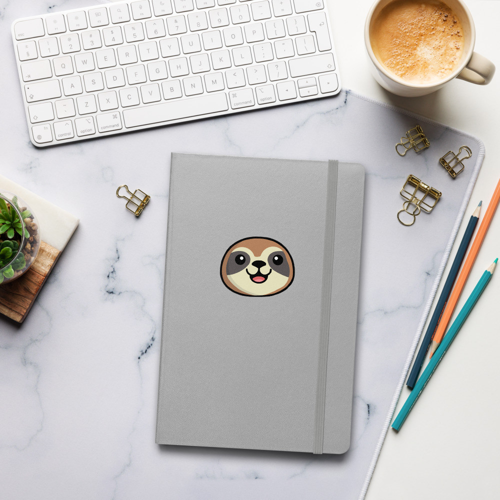 Symon (with a Y) the Sloth hardcover notebook