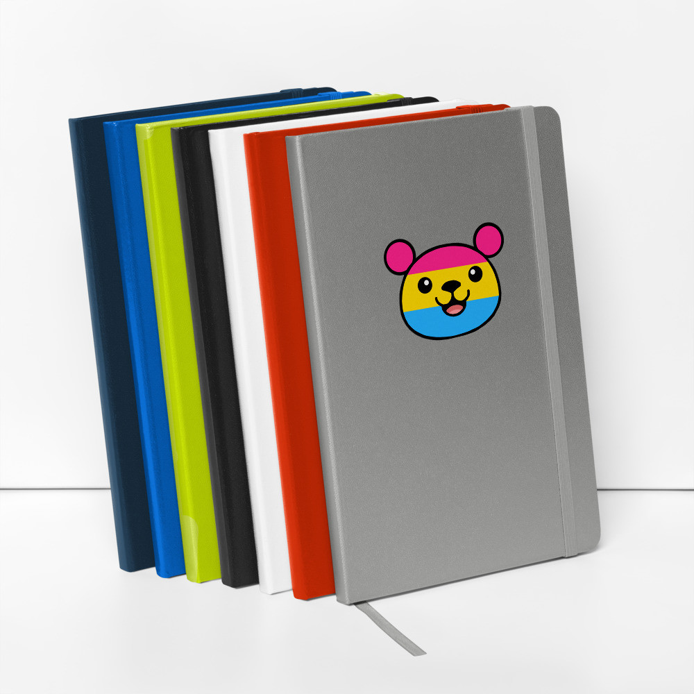 Pansexual Flag Teddy hardcover notebook