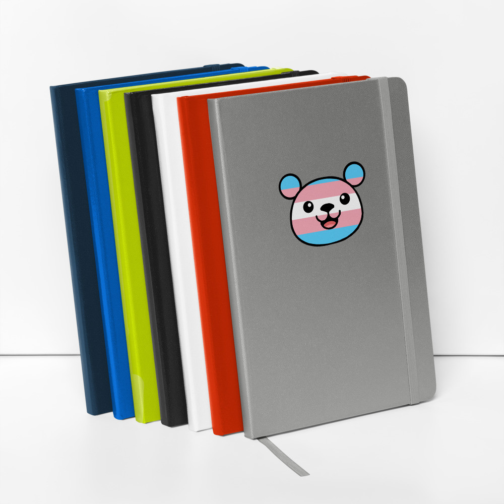 Transgender Flag Teddy hardcover notebook