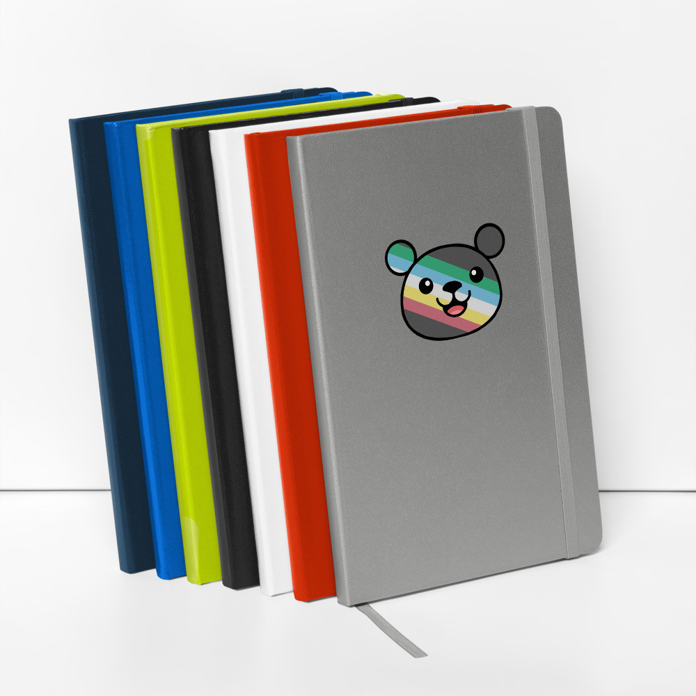 Disability Pride Flag Teddy hardcover notebook