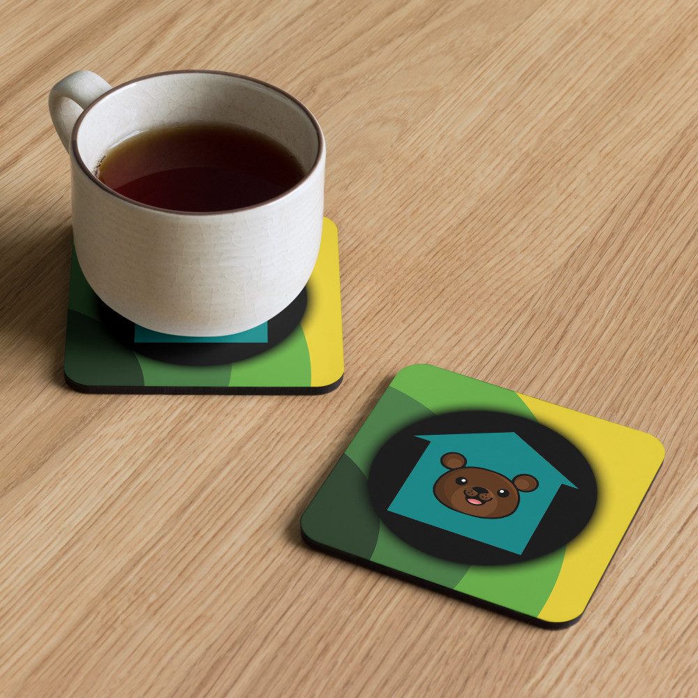Agoraphobia Teddy cork-back coaster