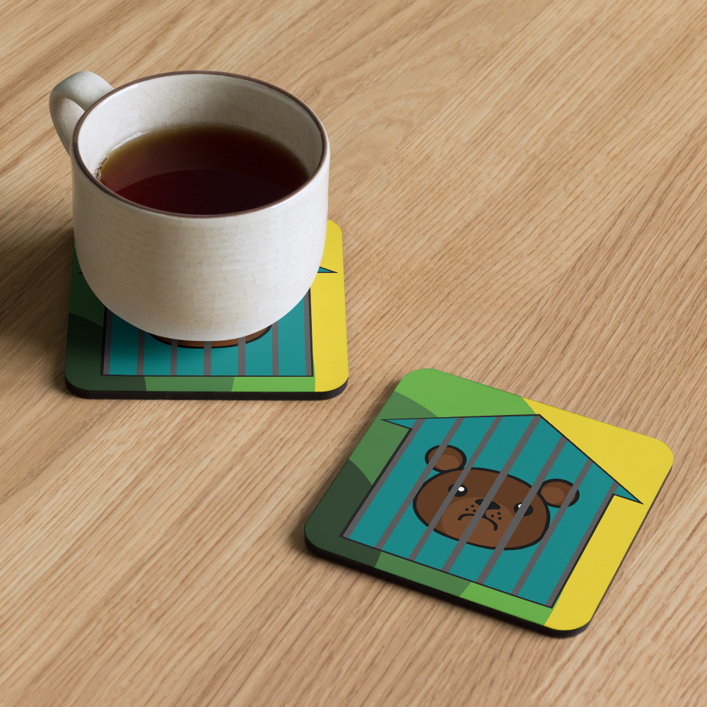 Agoraphobia Teddy cork-back coaster #2