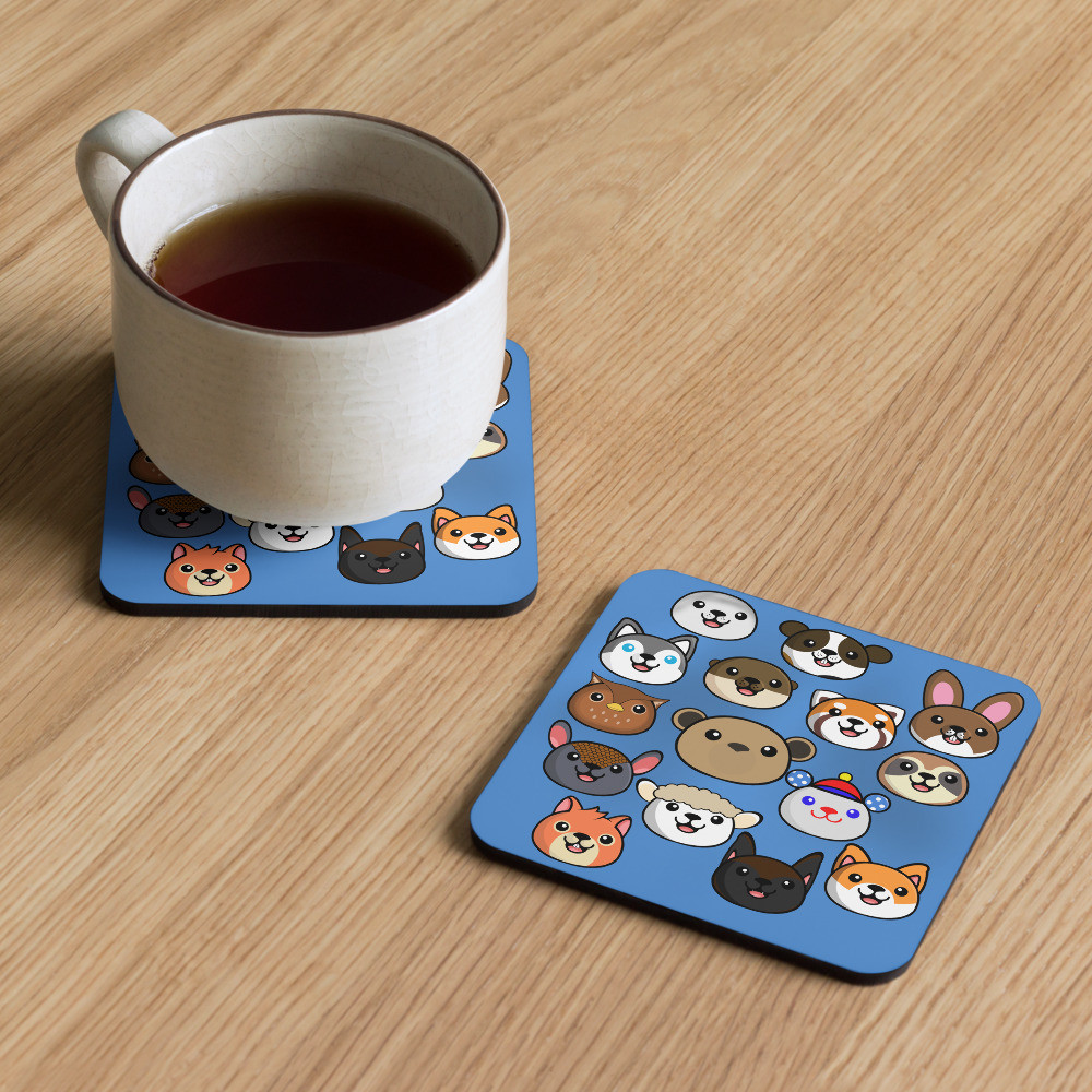 Pookie & Friends cork-back coaster #2