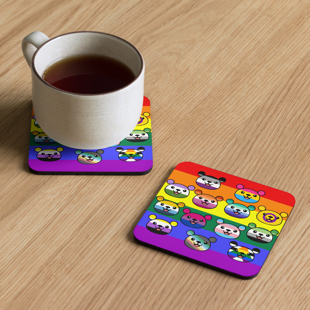 Pride Teddies cork-back coaster #2