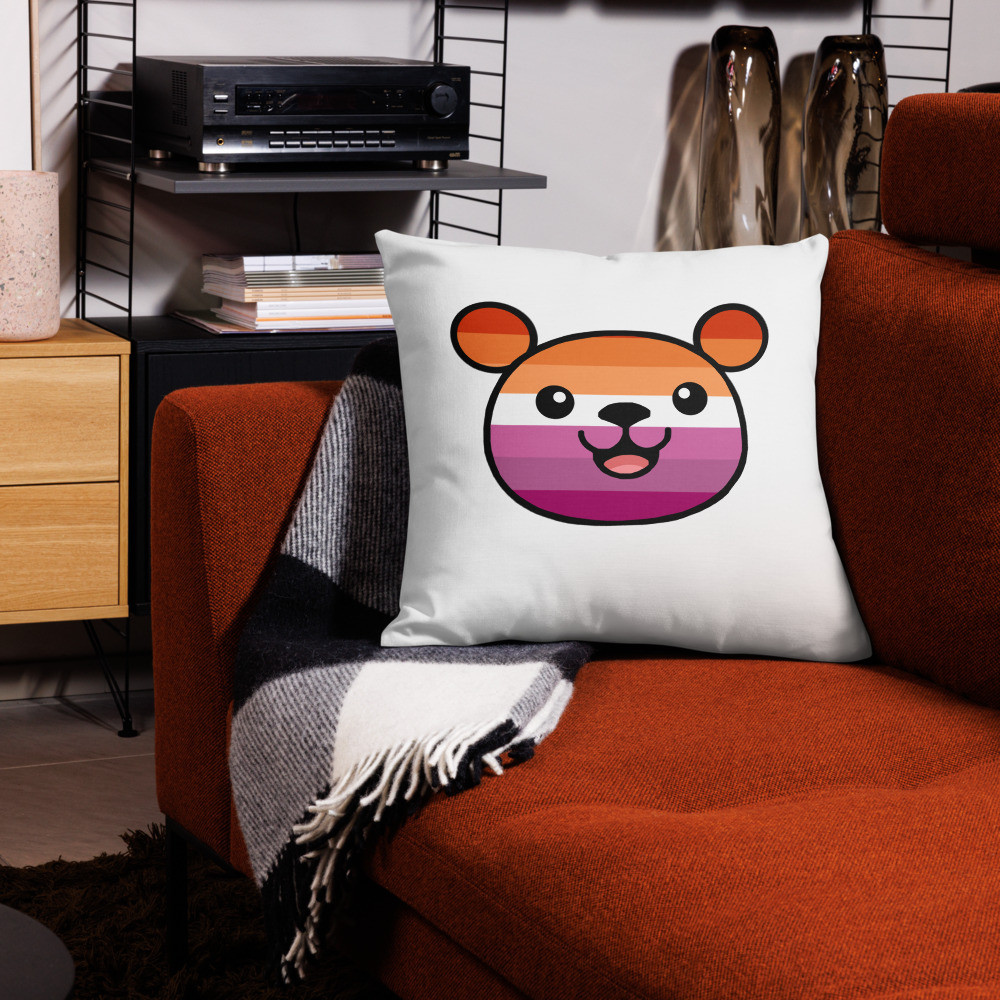 Lesbian Flag Teddy Premium Pillow