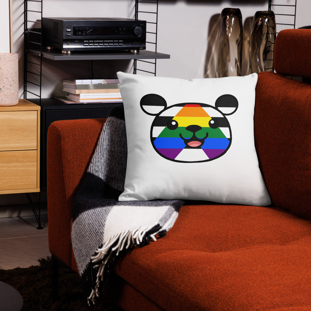 Straight Ally Flag Teddy Premium Pillow