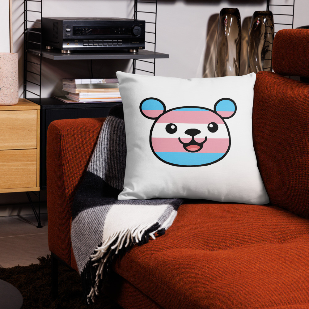 Transgender Flag Teddy Premium Pillow