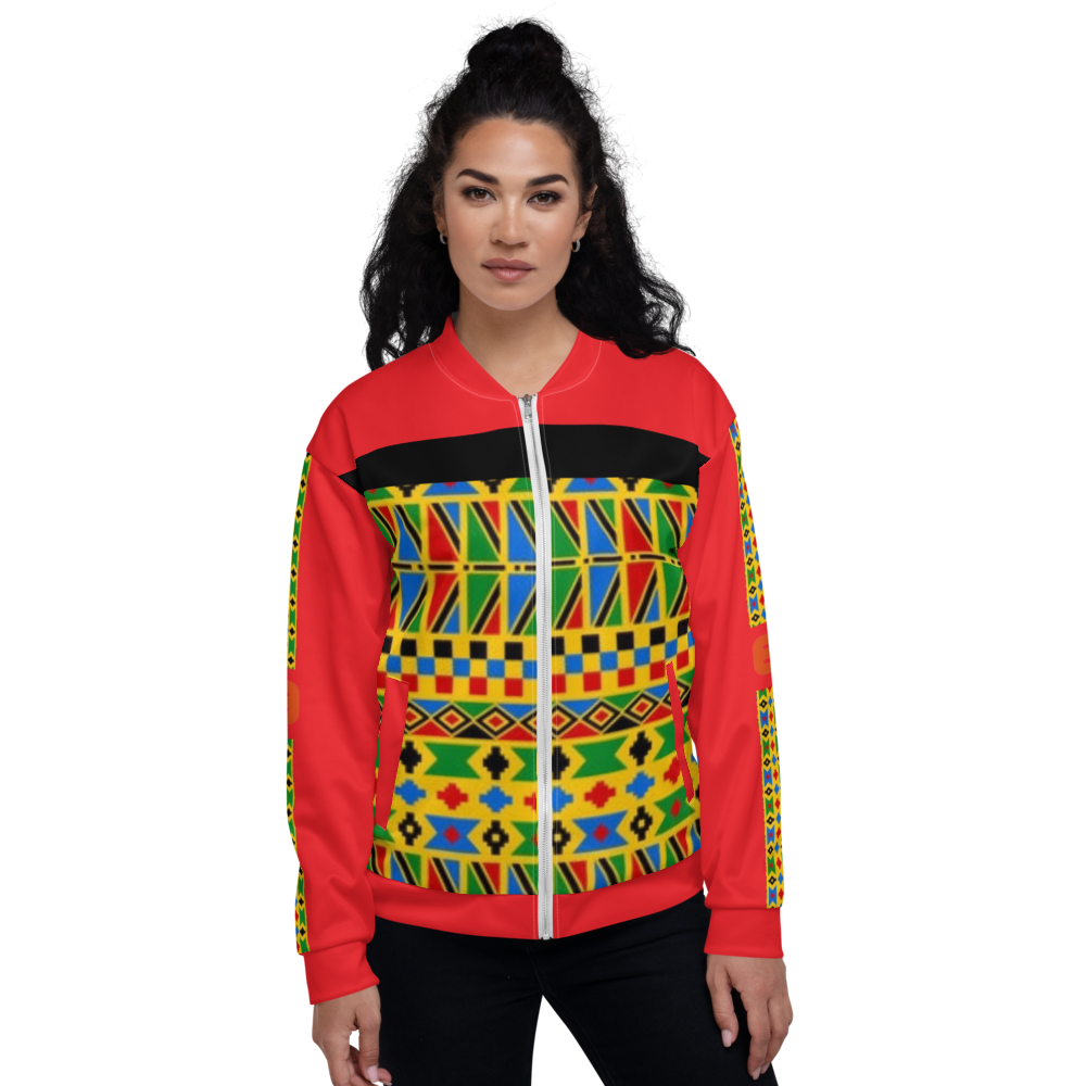 Fashionable African Print  Alizalin Red Kente Special Unisex Bomber Jacket