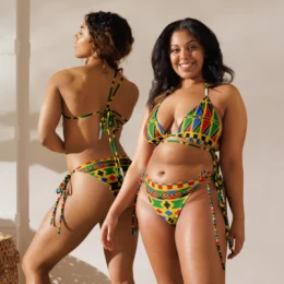 Eco-Friendly All-Over Print Recycled String Bikinis: Sustainable Style for the Modern Beach Lover