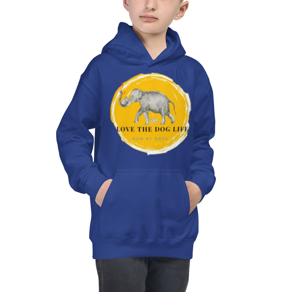 Kids Hoodie Love the Dog Life Elephant 