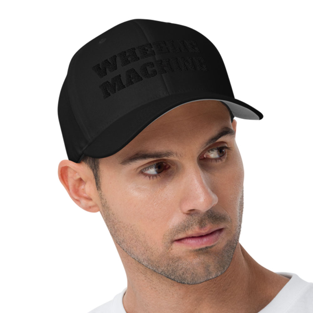 WHEELIE MACHINE Black Flexfit Cap