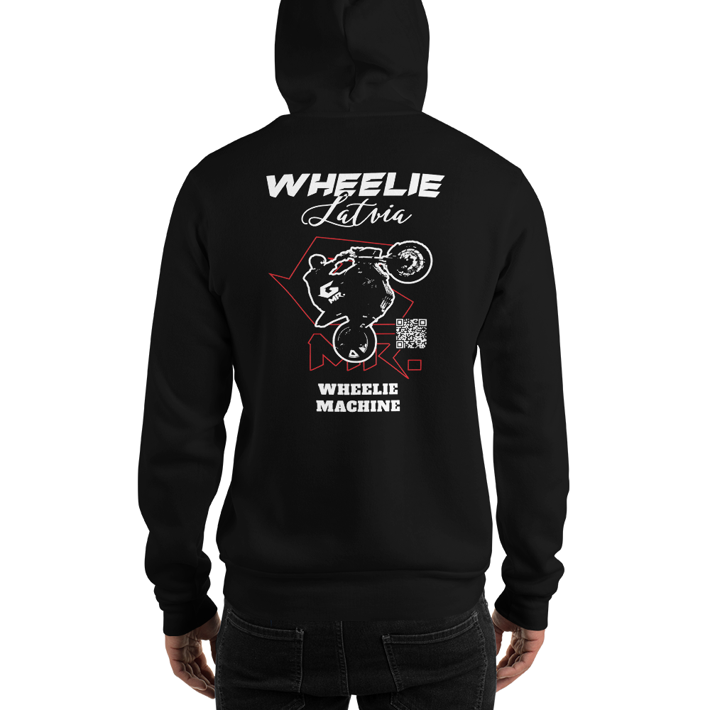 Black Unisex Wheelie Hoodie