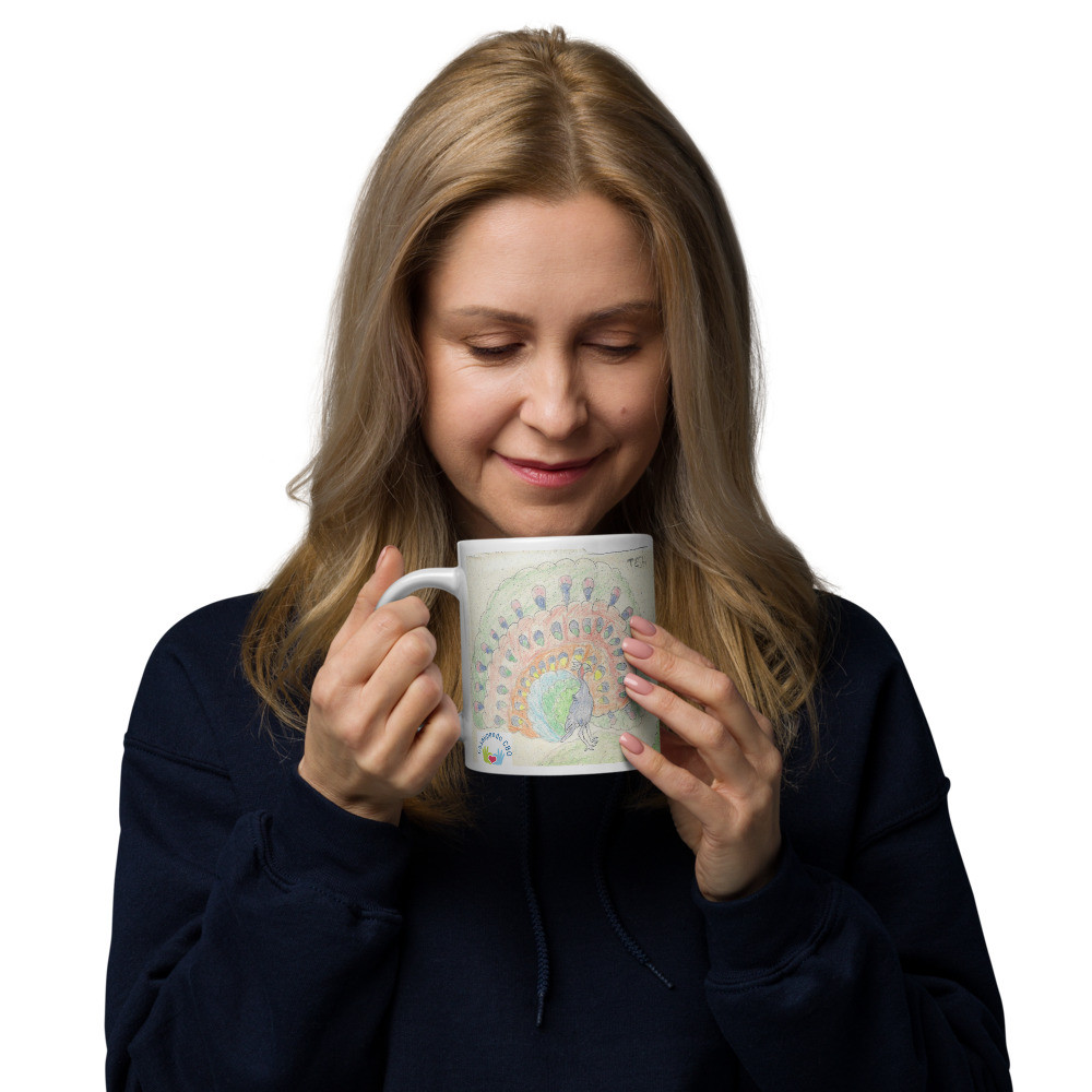 Newton's Peacock glossy mug