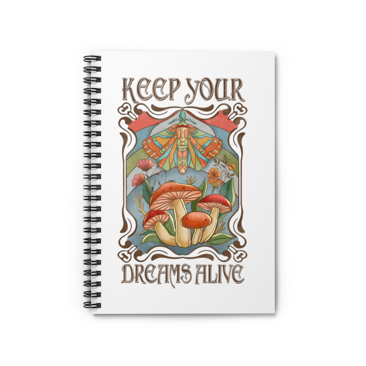 Keep Your Dreams Alive, Mystic Theme Retro Spiral Notebook - Ruled Line
