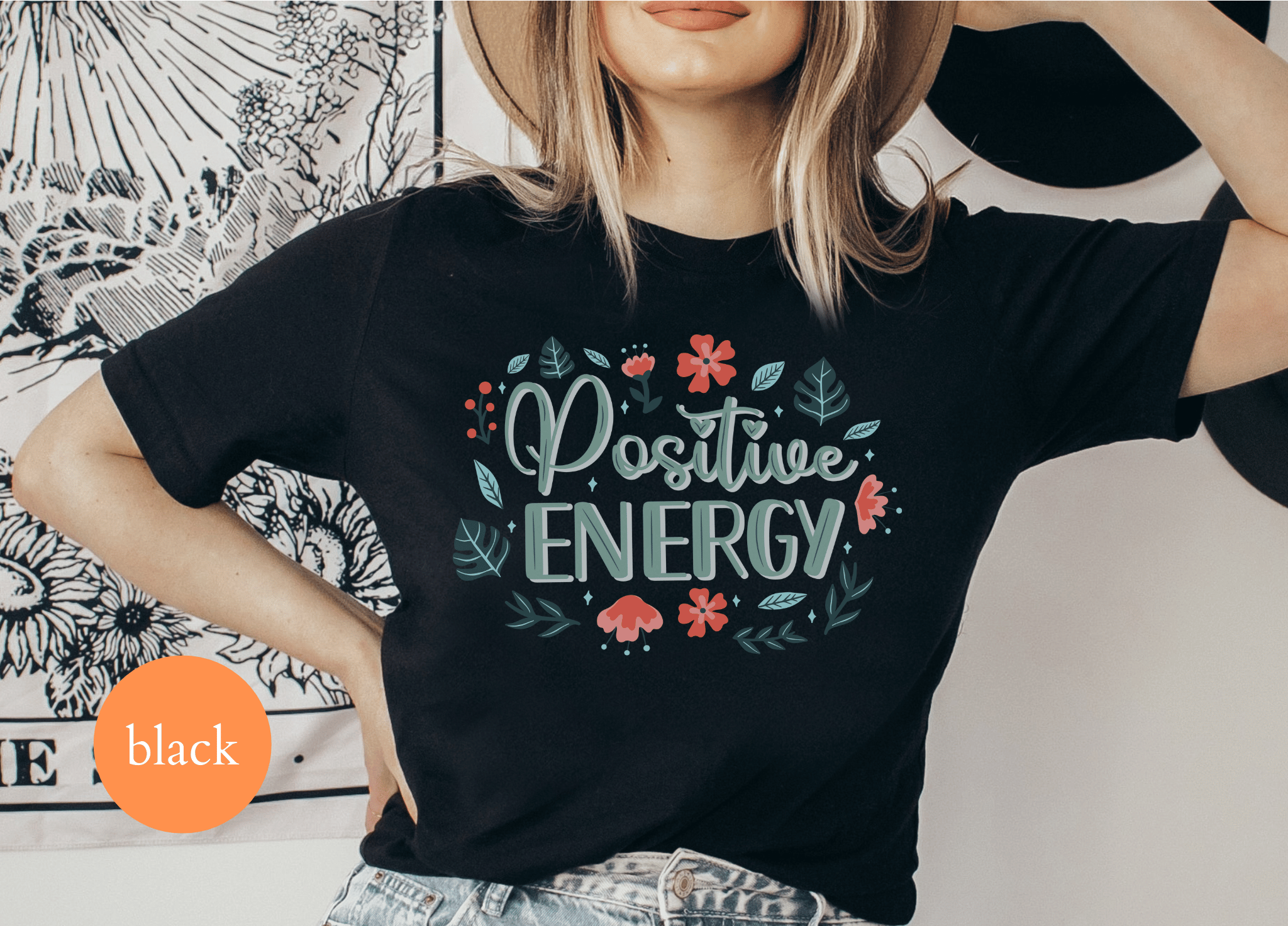 Positive Energy Floral - Unisex Jersey Short Sleeve Tee