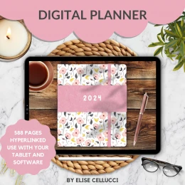 2024 Dated Digital Planner - Monthly, Weekly, Daily, Notes - Hyperlinked