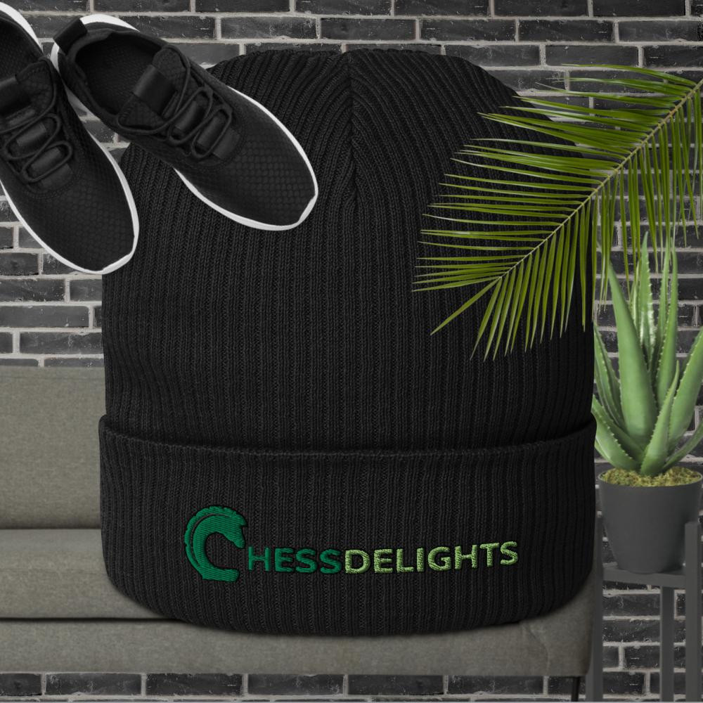 ChessDelights Organic ribbed beanie