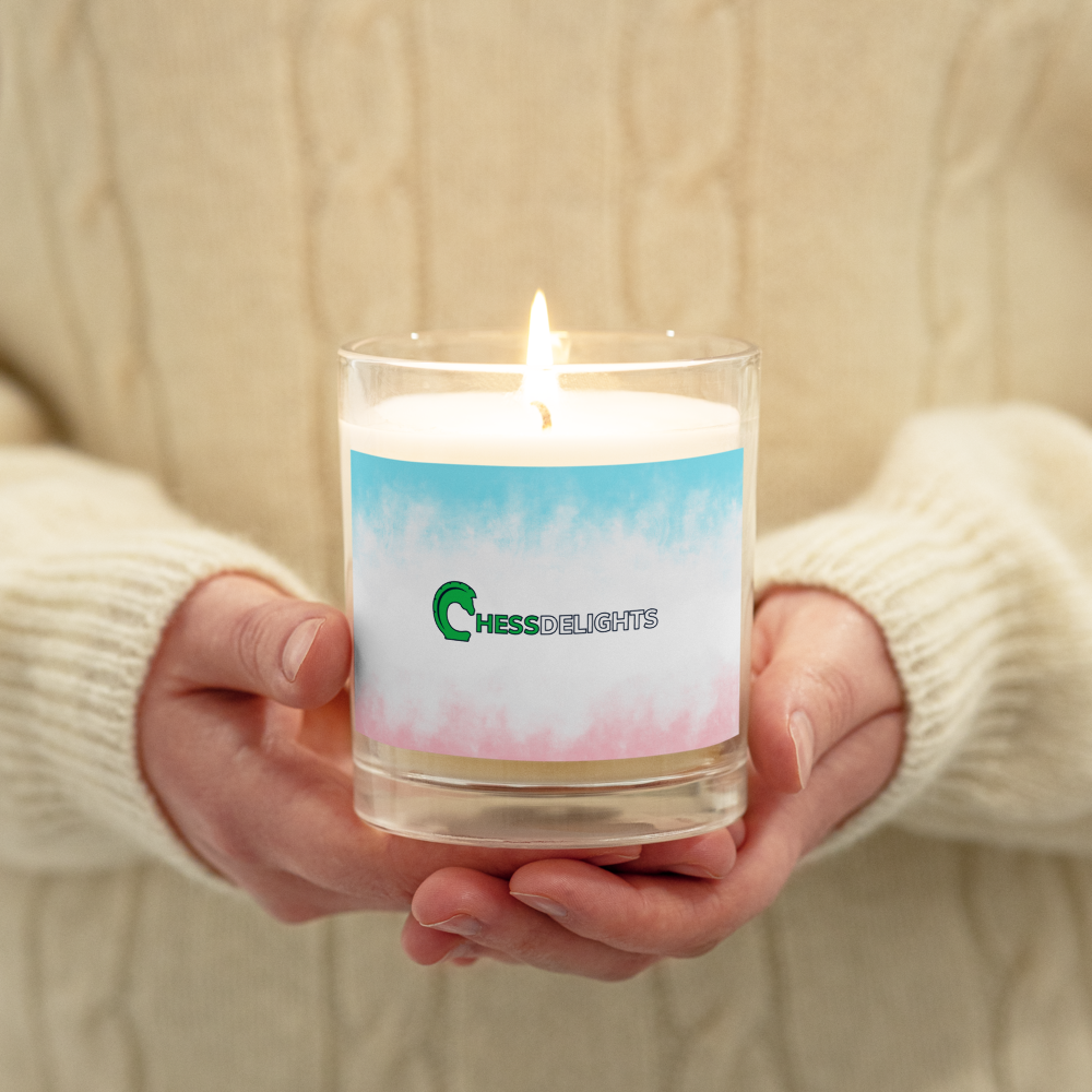 ChessDelights Glass jar soy wax candle