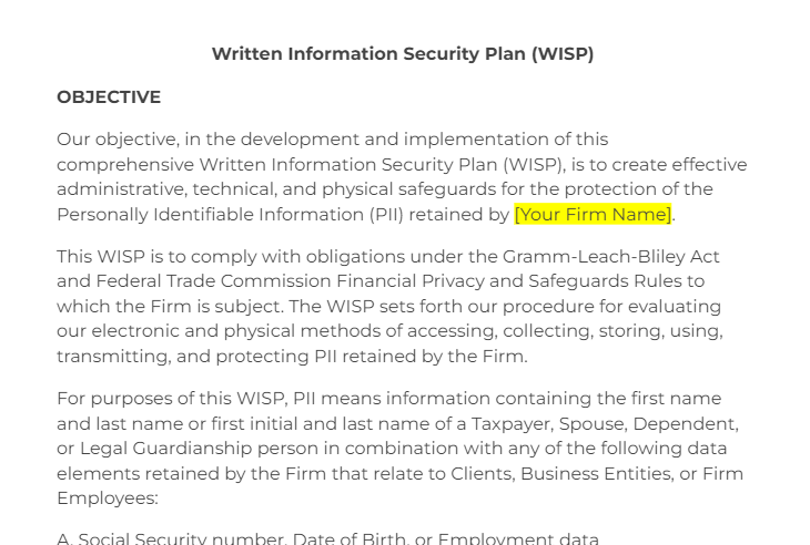 Tax Wisp Plan