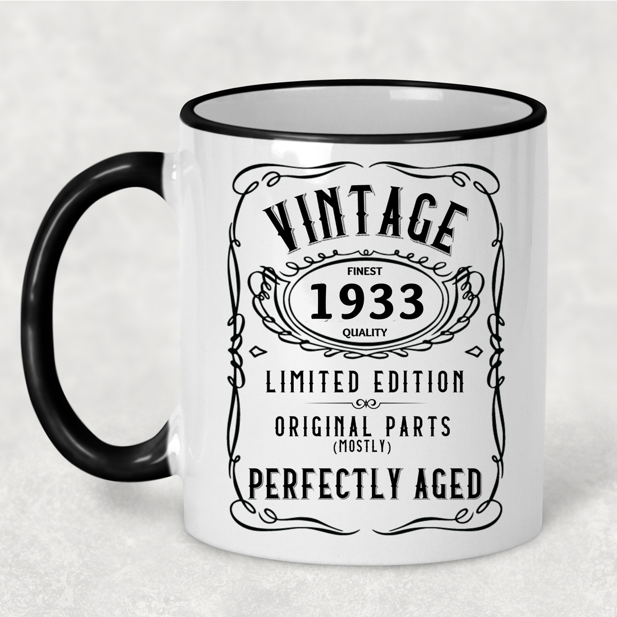 1933 Vintage Gift Landmark Birthday Gift Mug Limited Edition for Women or Men - "Perfectly Aged"  in 1933 - - - FREE SHIPPING!