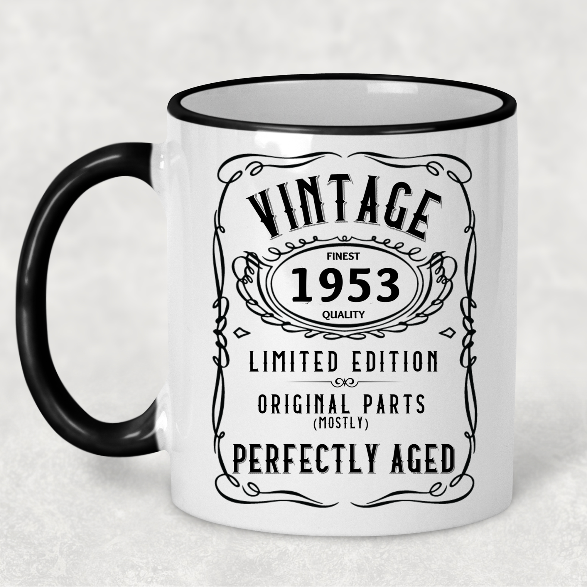 1953 Vintage Gift Landmark Birthday Gift Mug Limited Edition for Women or Men - "Perfectly Aged"  in 1953 - - - FREE SHIPPING!