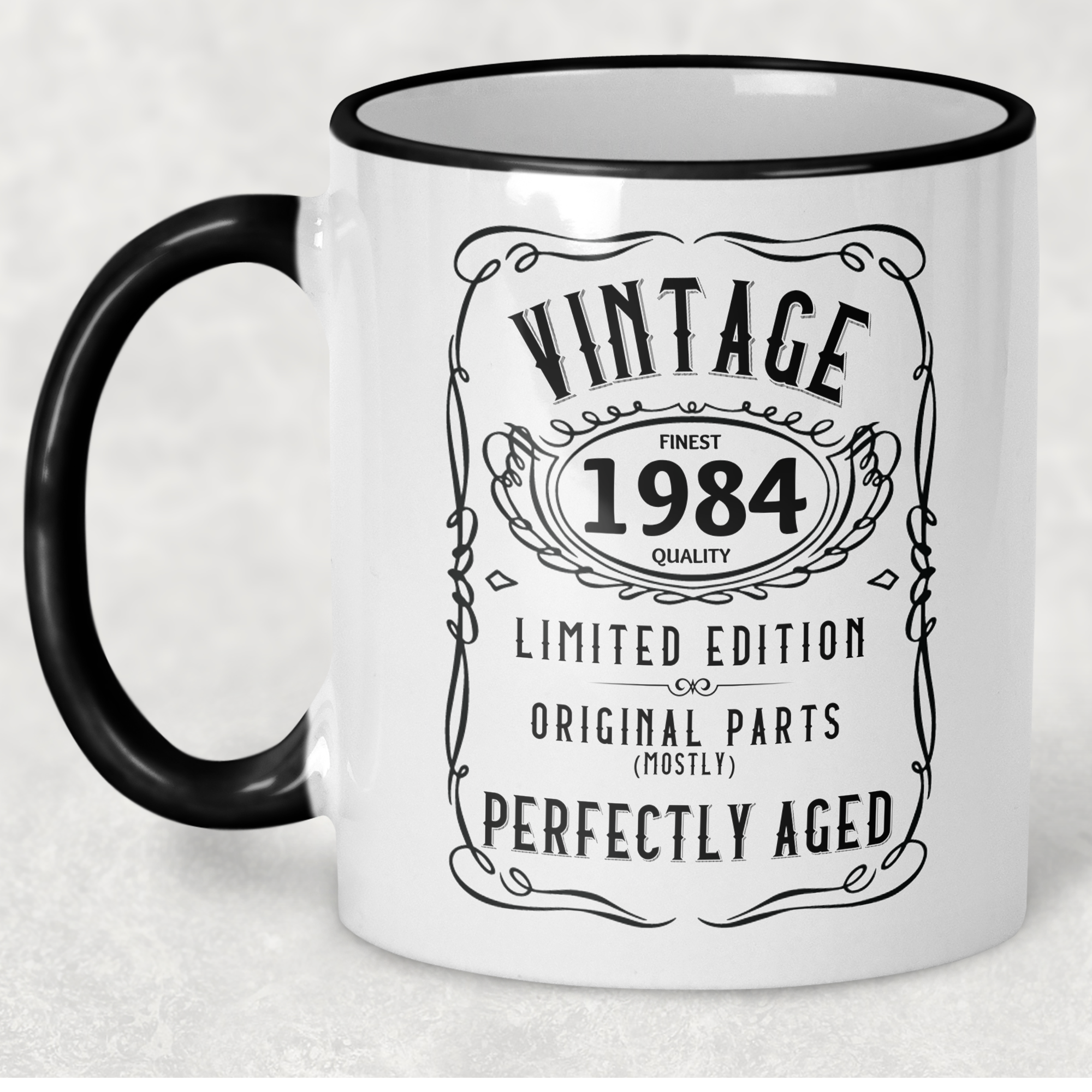 1984 Vintage Gift Landmark Birthday Gift Mug Limited Edition for Women or Men - "Perfectly Aged" in 1984 - - - FREE SHIPPING!