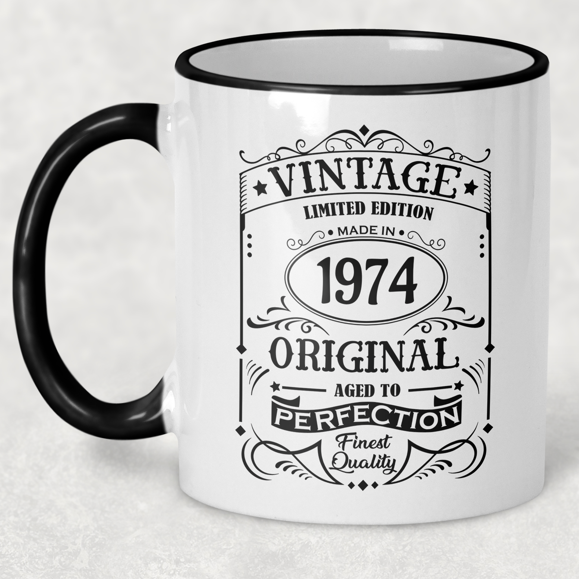 1974 Vintage Gift Landmark Birthday Gift Mug Limited Edition for Women or Men - "Finest Quality" in 1974 - - - FREE SHIPPING!