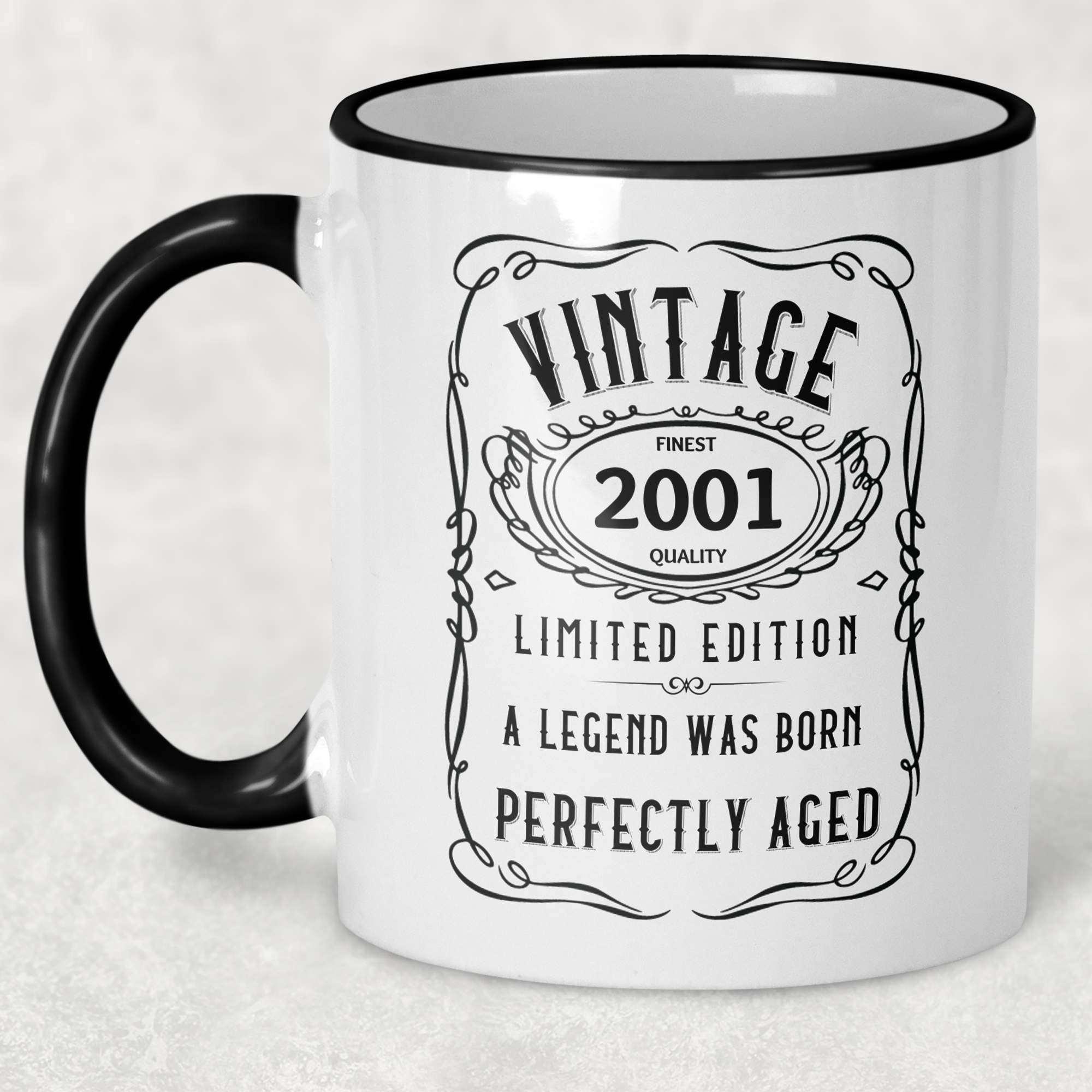 2001 Vintage Gift Landmark Birthday Gift Mug Limited Edition for Women or Men - "Perfectly Aged" in 2001 - - - FREE SHIPPING!