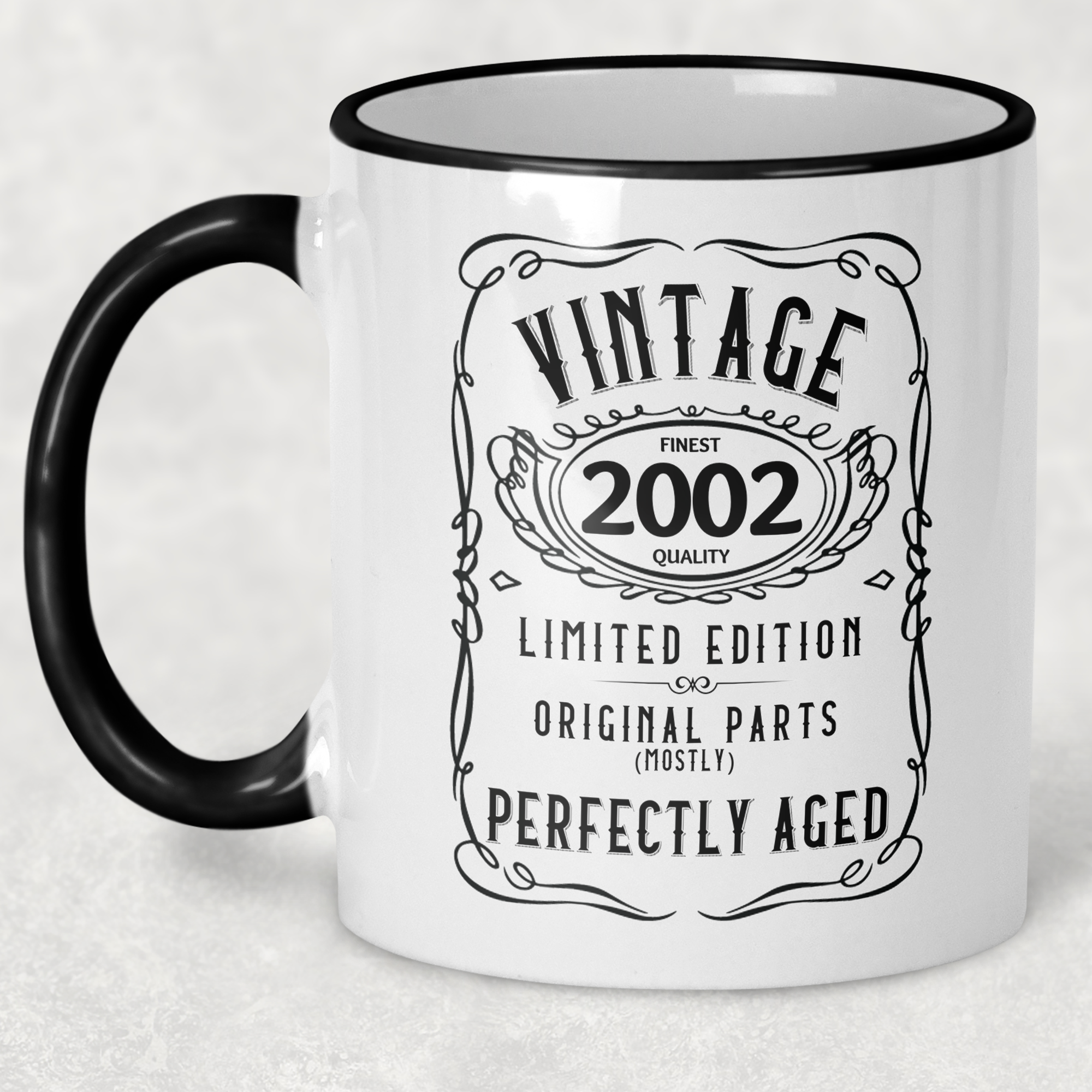 2002 Vintage Gift Landmark Birthday Gift Mug Limited Edition for Women or Men - "Perfectly Aged" in 2002 - - - FREE SHIPPING!