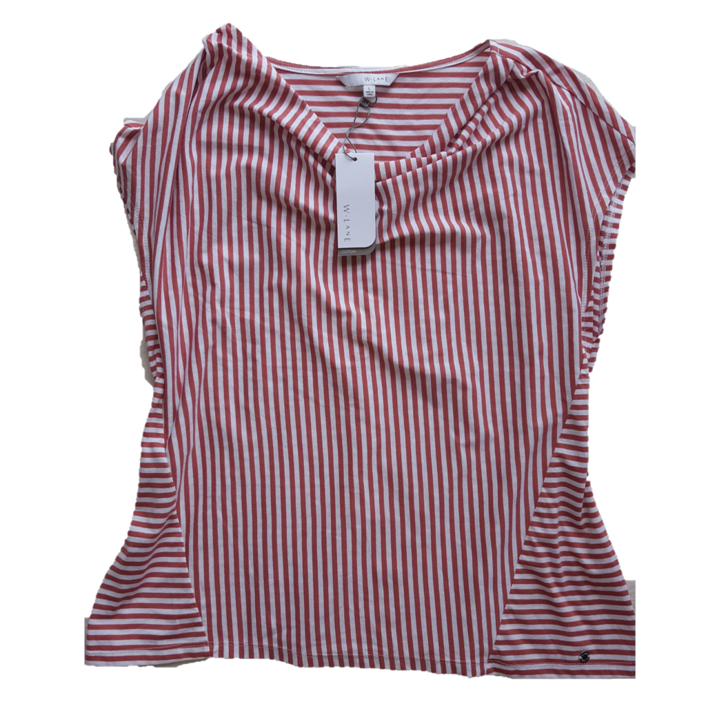 W Lane Striped Cowl Neck Top, Size L