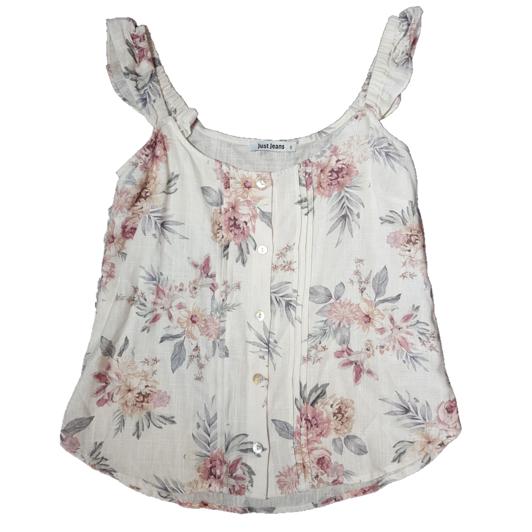 Just Jeans Linen Mix Top, Size 8