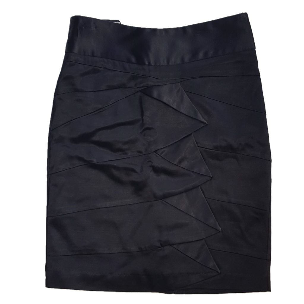 Events Black Satin Skirt, Size 8