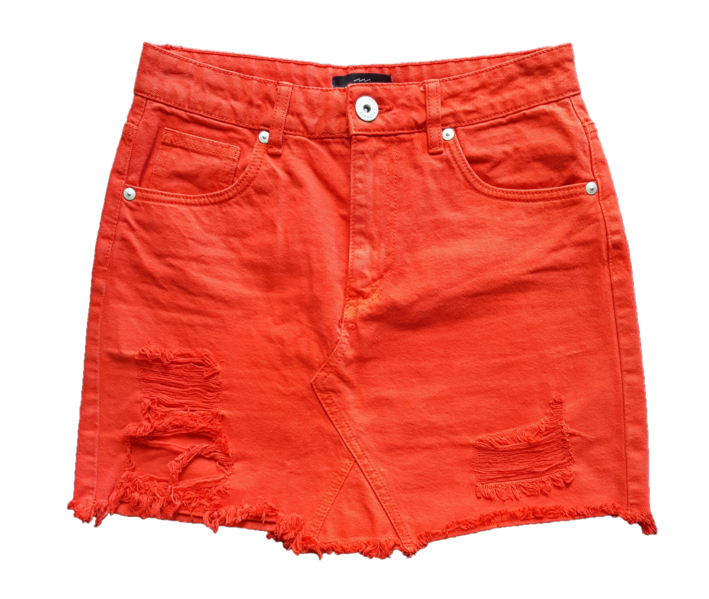 Factorie Red Denim Skirt, Size 8