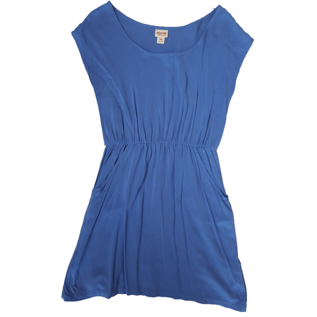Mossimo Blue Cotton Dress with pockets, Size M
