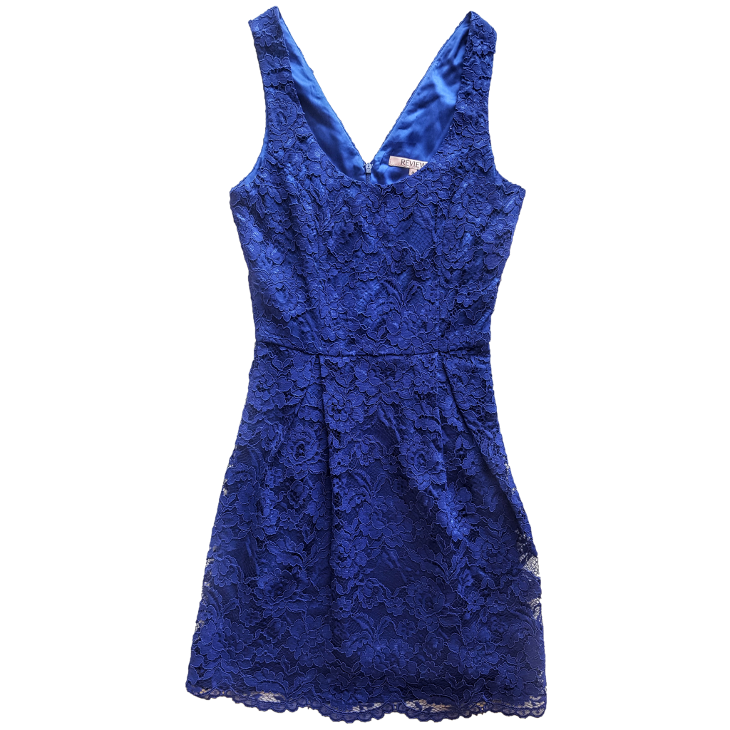 Review Blue Lace Dress, Size 10