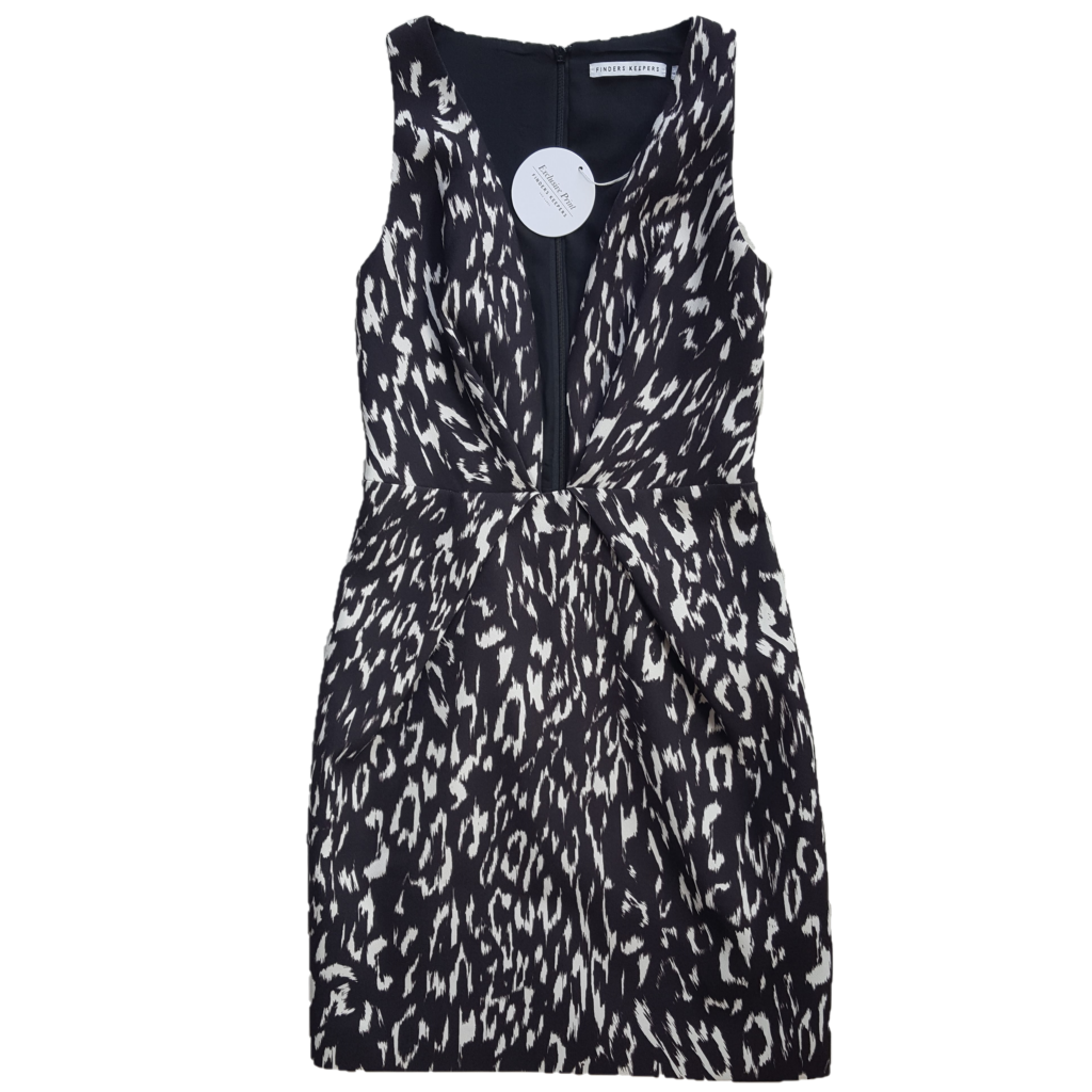 Finders Keepers Dark Leopard Dress, Size S