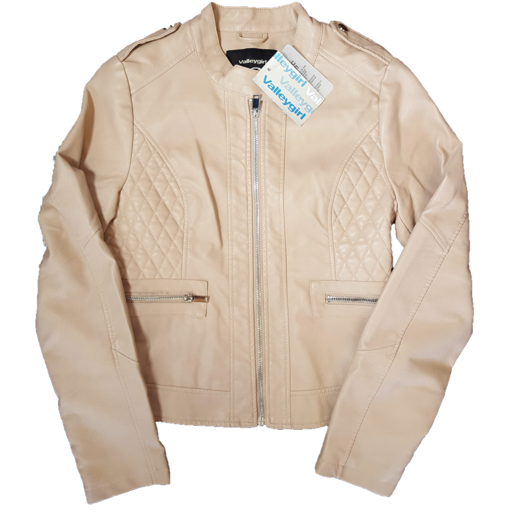 Valleygirl Pink Leather Look Jacket, Size 8