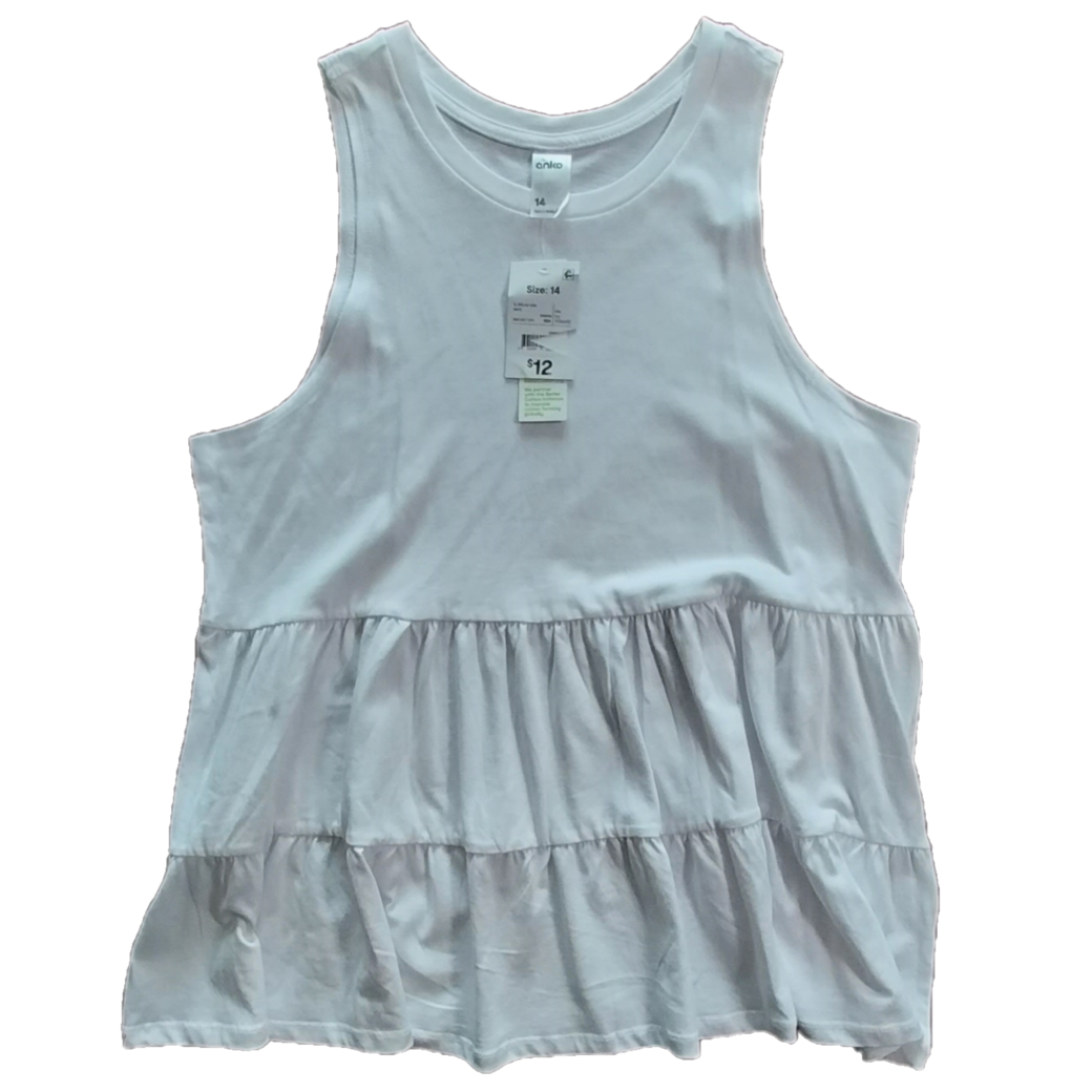 Anko White Tank, Size 14
