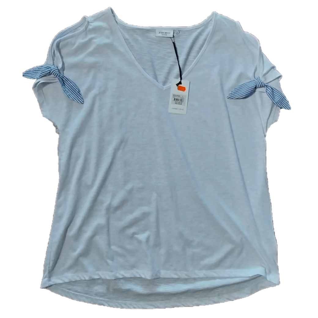 Jeans West White Tee Shirt, Size L