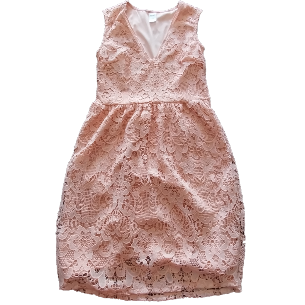 Peach Crochet Lace Dress, Size 12
