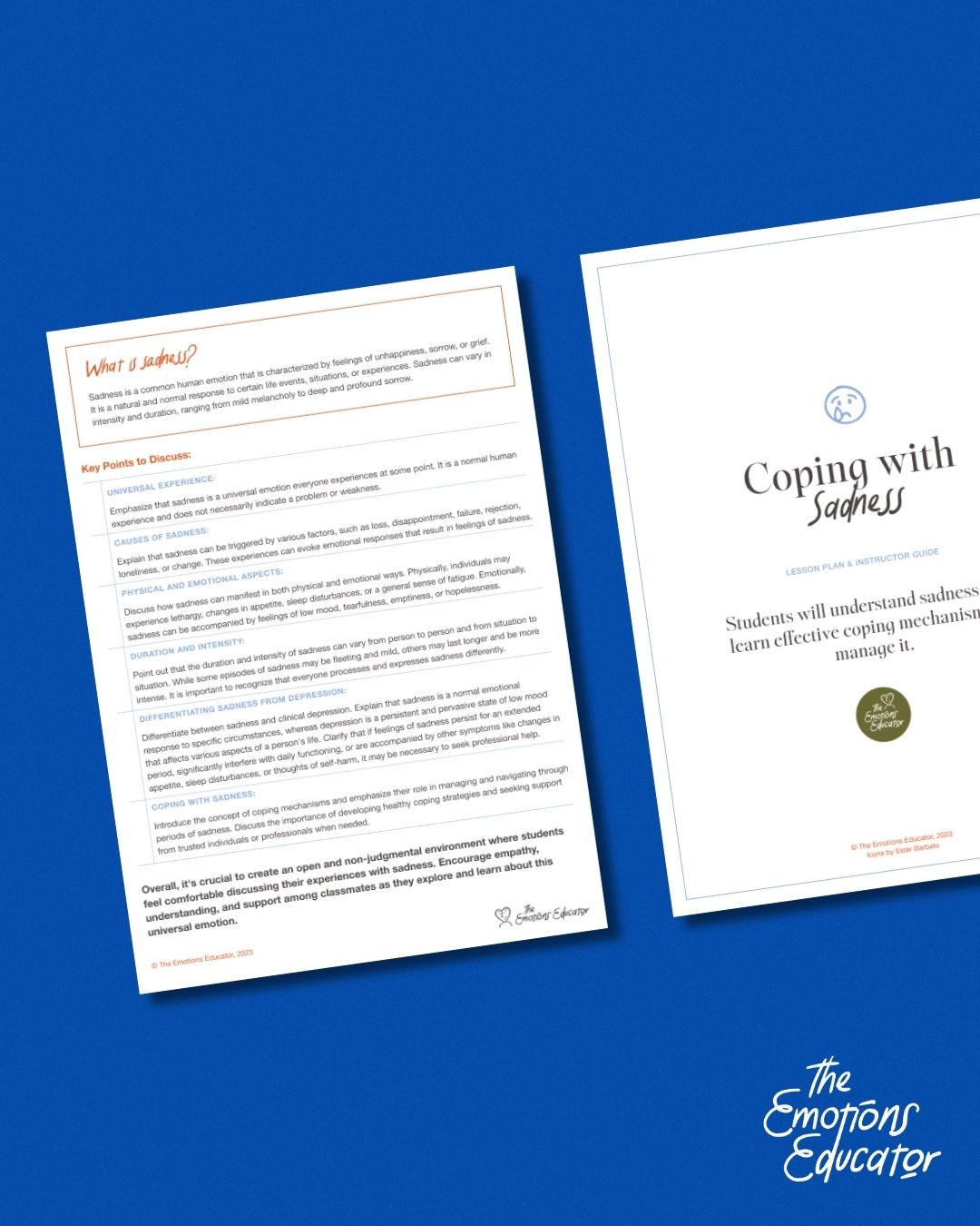 Unit 5 "Coping With Sadness" Activity & Resource Guide